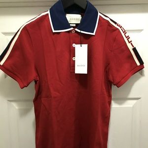 Men's GG Pique Polo Red NWT